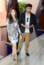 Arjun Kapoor with Alia Bhatt at 2 states promotion in Delhi on 16th April 2014